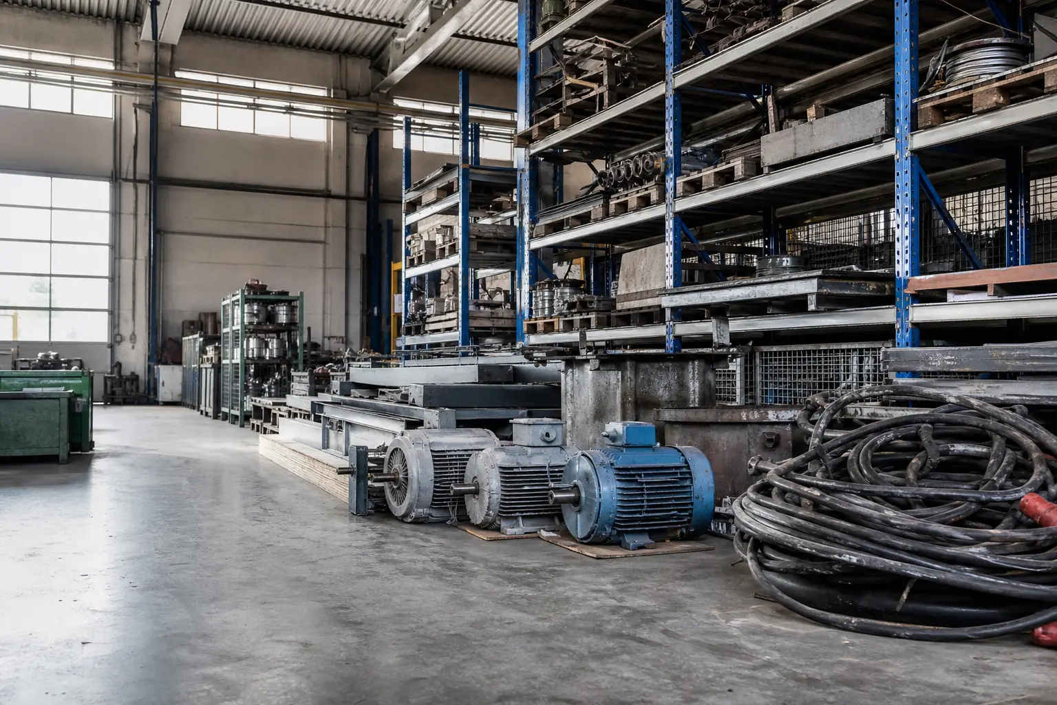 Halle mit Maschinen-, Stahl- und Metallbeständen in Finnentrop