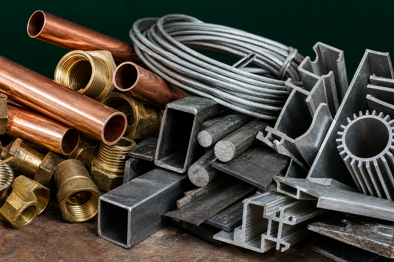 Gemischter Metallschrott aus Kupfer, Messing und Stahl
