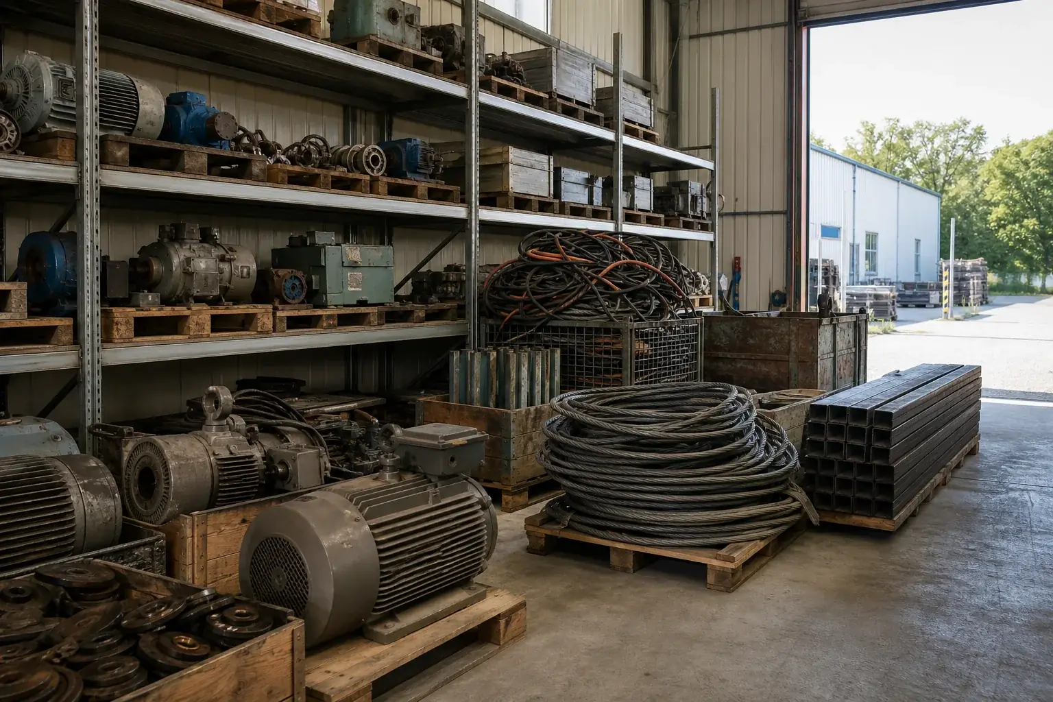 Werkstatt mit Maschinen-, Kabel- und Metallbeständen in Neuenrade