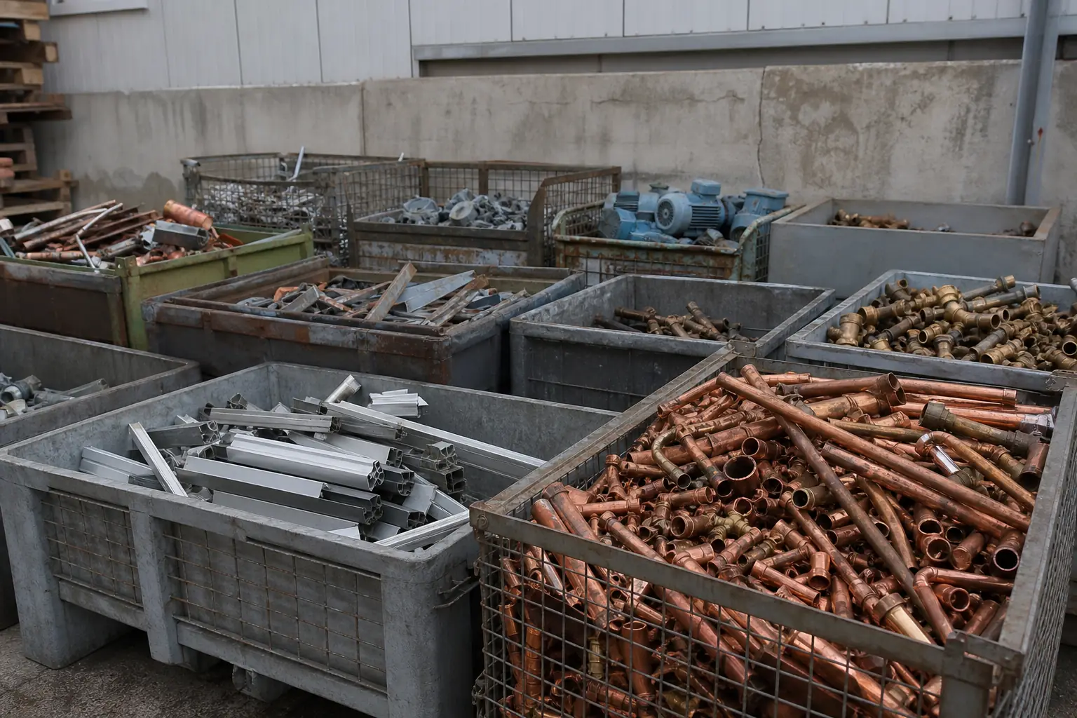 Sortierte Kupfer-, Messing-, Aluminium- und Metallteile in Plettenberg