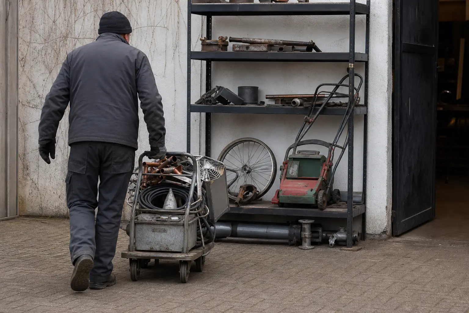 Abholung von Metallteilen aus einem Hof in Unna